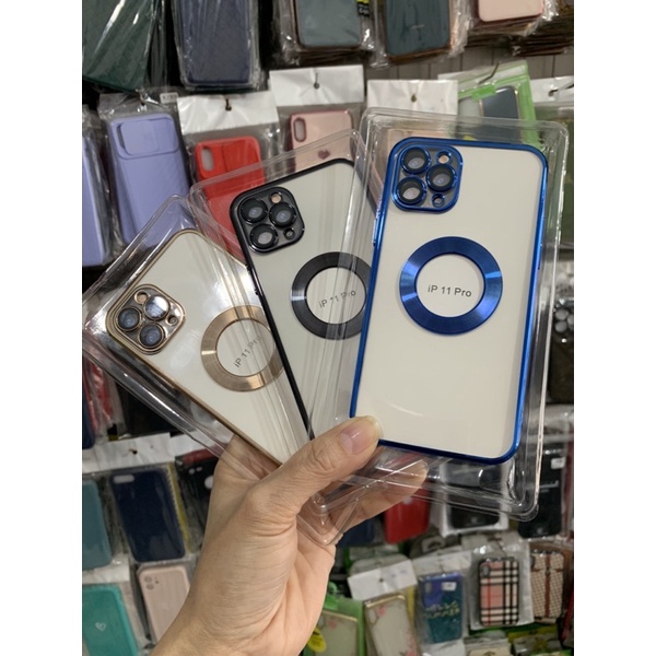 ốp iphone 11 pro / 11pro hở táo viền vuông mạ mầu sang trọng loại Xịn hãng iris