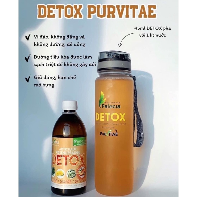 Bộ sản phẩm Nước Detox-Ống đốt mỡ đa tầng Fitness Shot Pur Vitaé ( Combo 3 chai detox tặng 1 bình pha)