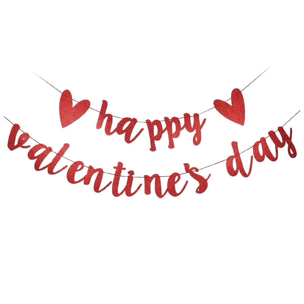 Dây chữ "happy valentine's day" đỏ