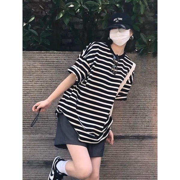 Áo thun kẻ đen trắng DA6