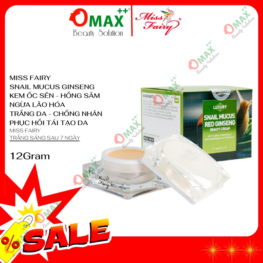 KEM MISSFAIRY ỐC SÊN - DƯỠNG CHỐNG LÃO HOÁ TINH CHẤT HỒNG SÂM & DỊCH ỐC SÊN - SNAIL ( KEM CHỐNG LÃO HÓA )