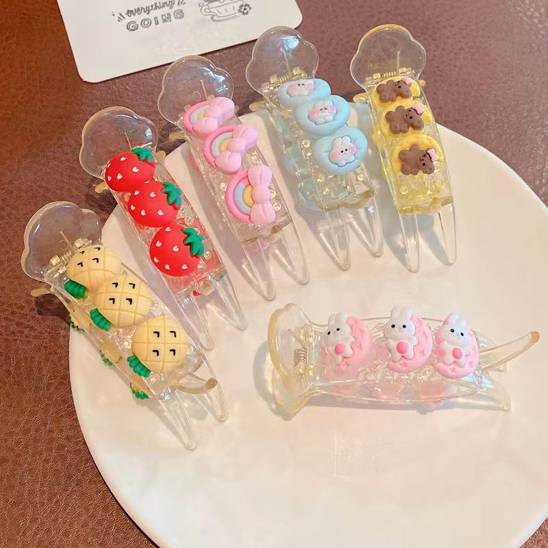 Kẹp Tóc Đính Quả Cầu Lông Thỏ Dễ Thương Cho Bé Gái