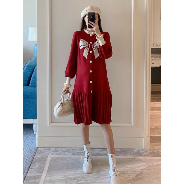 Váy bầu len thu đông