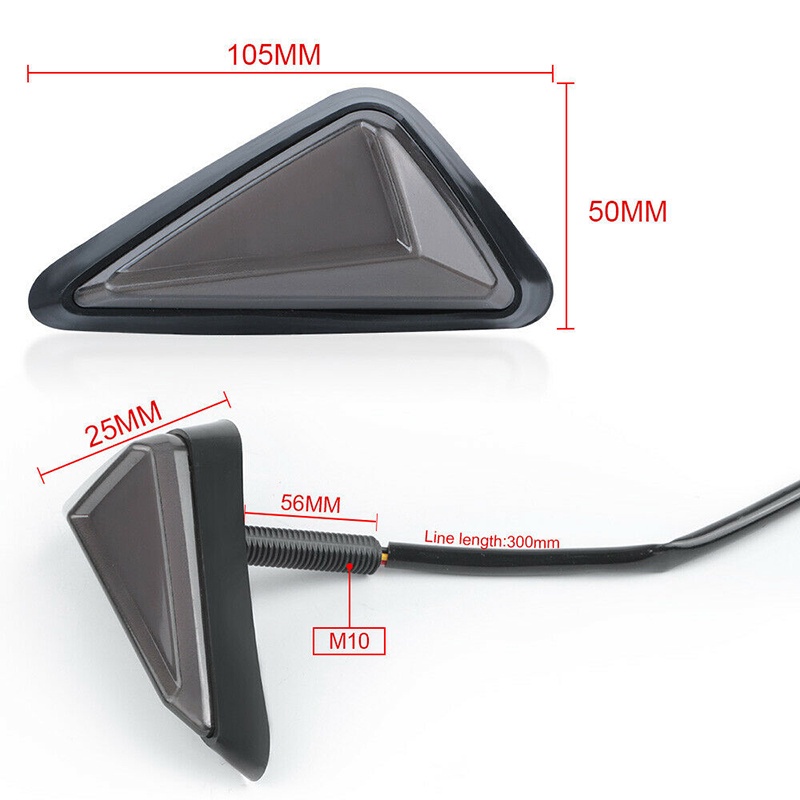 Đèn LED Xi Nhan Hình Tam Giác 12V 3 Dây Chuyên Dụng Cho Xe Mô Tô