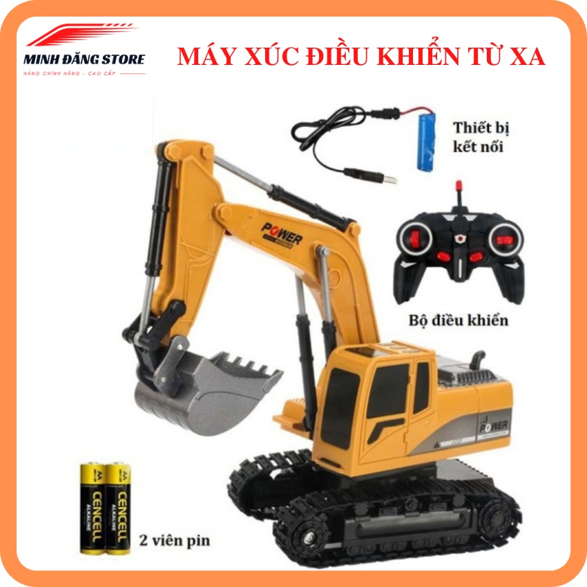 Máy xúc điều khiển từ xa đồ chơi cho bé có gầu sắt, bánh xích, đồ chơi điều khiển từ xa cho trẻ em BOBIKIDS MX01