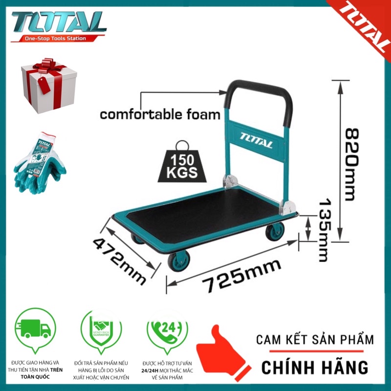 TOTAL Xe đẩy hàng bằng tay có thể gập lại (150KG) THTHP11502