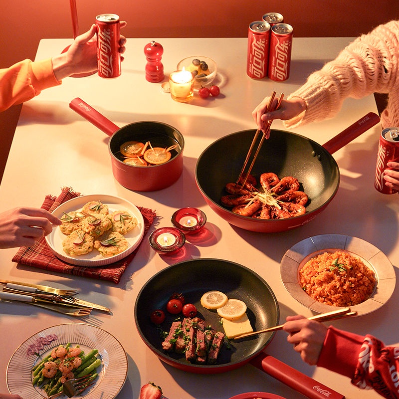 Wok Frying Pan Soup Pot Three-Piece Set Household Wok Flat Non-Stick Pan/Cookwares Pots Series Frypi