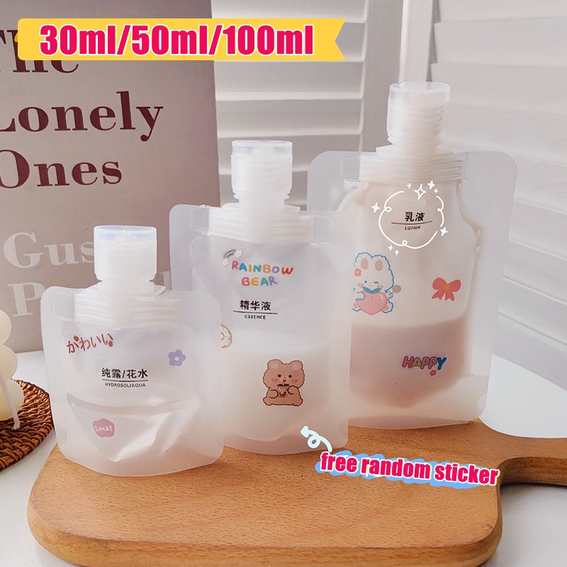 Túi trong mờ đựng lotion dầu gội 30ml / 50ml / 100ml Tiện Dụng Khi Đi Du Lịch