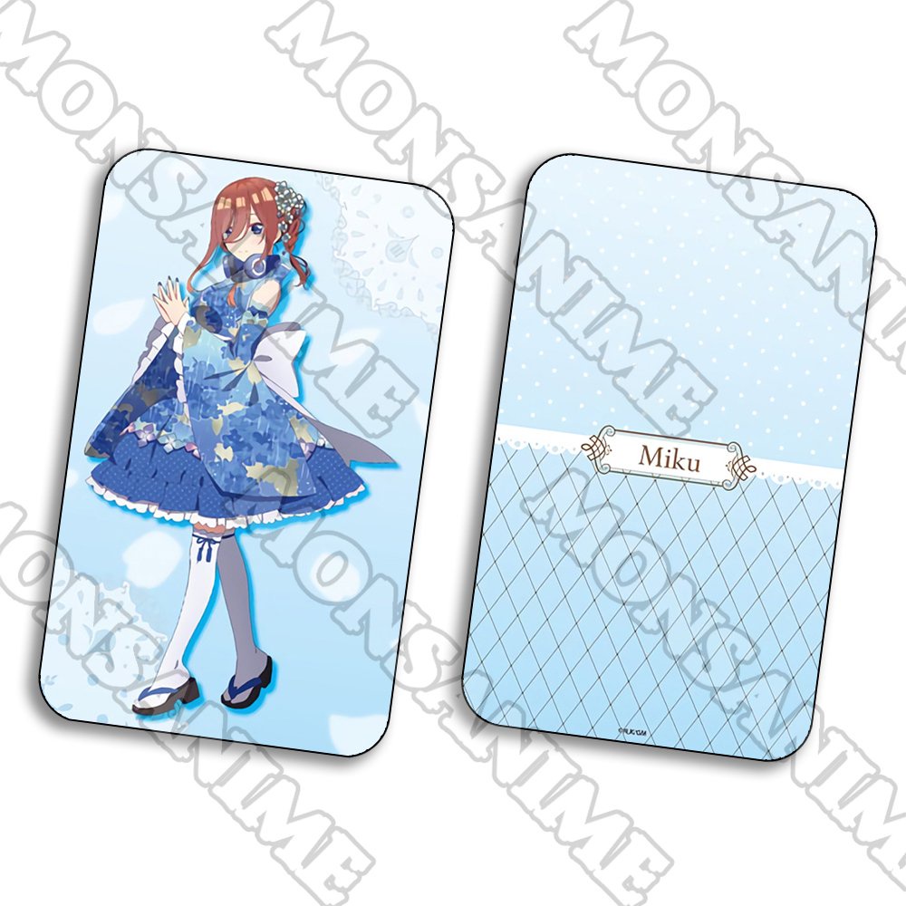 Ảnh card bo góc in hình NHÀ CÓ NĂM NÀNG DÂU ver KIMONO CÁCH TÂN thẻ bo viền 5*8cm anime chibi