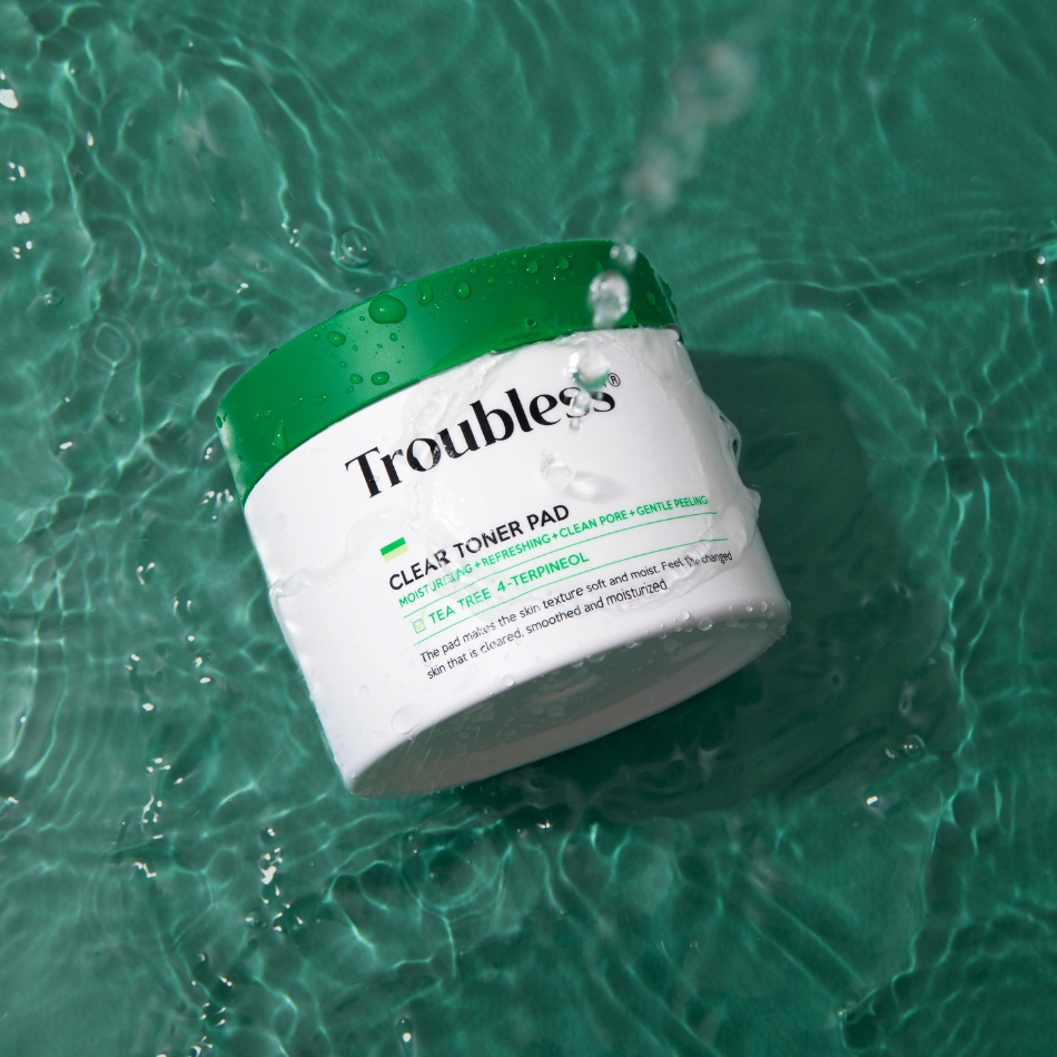 Toner pad bông tẩy trang Troubless Troubless CLEAR TONER PAD hỗ trợ tẩy tế bào chết Gomi Mall