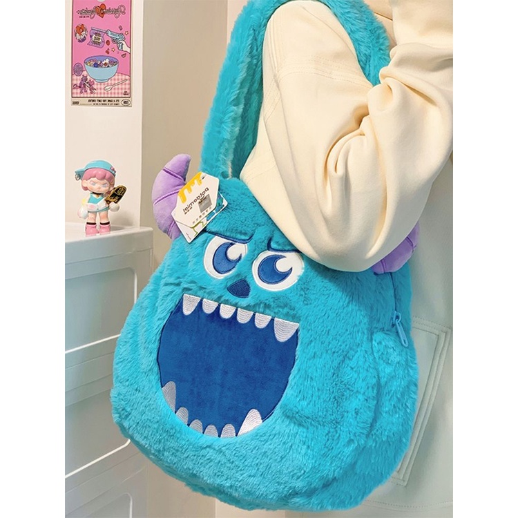 Túi Tote Đeo Vai Cỡ Lớn Bằng Lông Nhung Họa Tiết Hoạt Hình Disney Cho Nữ