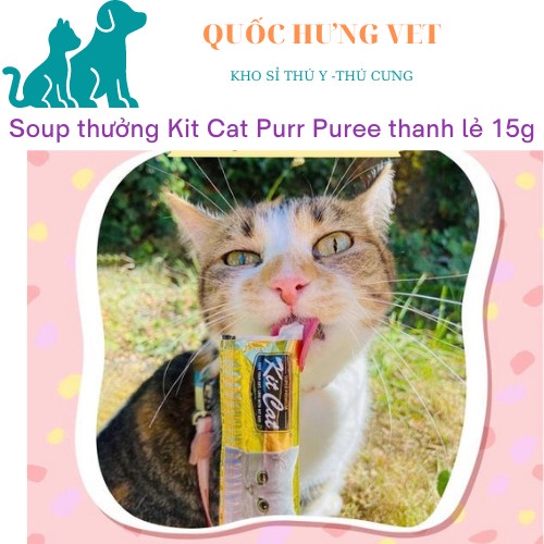 Súp Thưởng KITCAT PURR PUREE Cho Mèo Mọi Lứa Tuổi THANH LẺ 15G