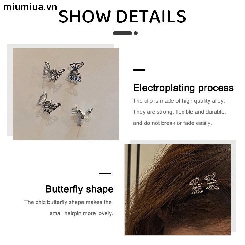 miumiuaKẹp Tóc Hình Bướm Nhỏ Bằng Kim Loại Dễ Thương Thanh Lịch Phong Cách Hàn Quốc Cho Nữ Sinh