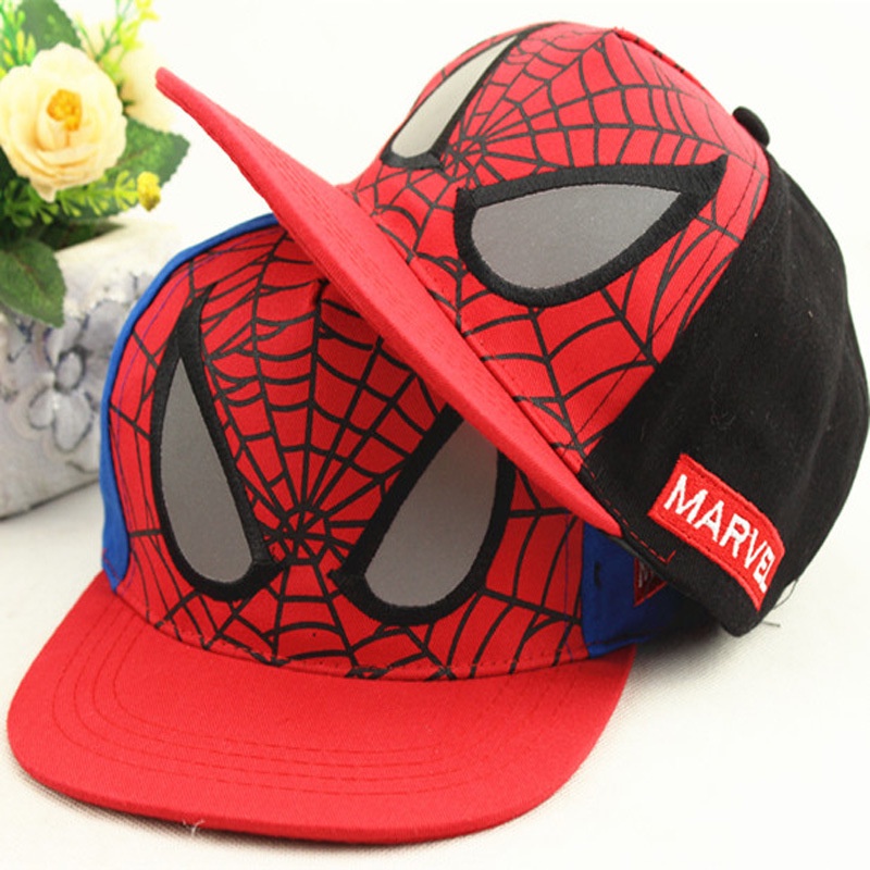 Nón Lưỡi Trai Họa Tiết Hoạt Hình Spiderman Phong Cách Hip Hop Cho Bé