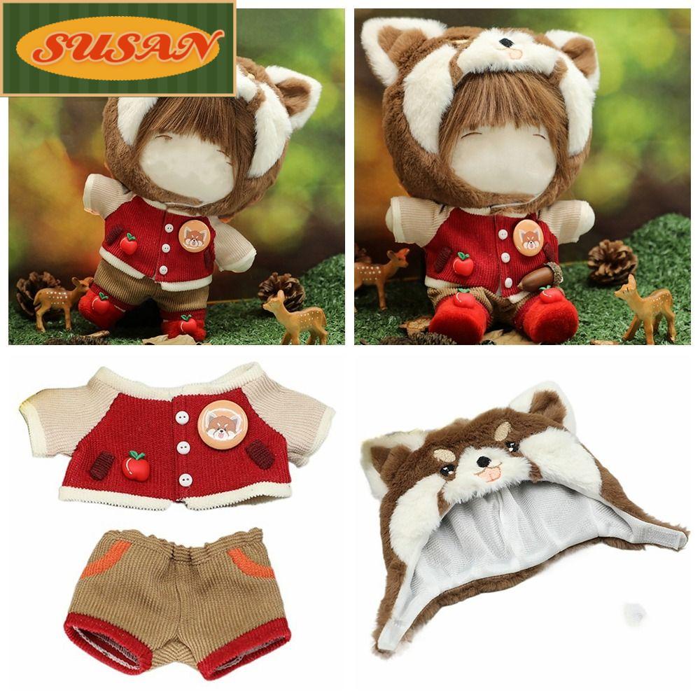 20cm quần áo búp bê Bộ quần áo gấu trúc đỏ dễ thương