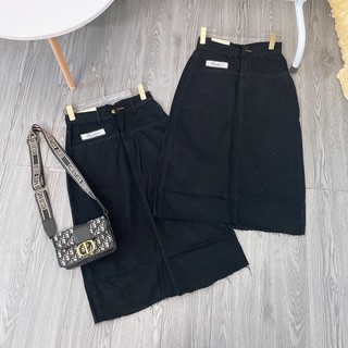 CHÂN VÁY JEAN ĐEN XẺ