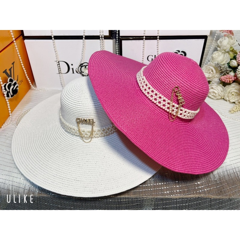 Mũ Cói thời trang đi biển Vành Rộng sang chảnh