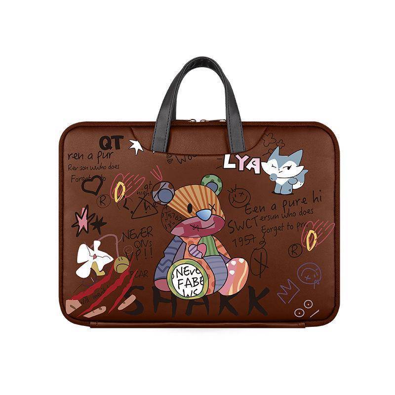 Túi Đựng laptop 14-inch Apple Macbook pro13 Huawei glory 16.1 Hình Gấu Dễ Thương