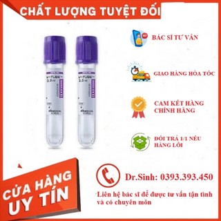 [ Bán lẻ 1 ống ] Ống nghiệm kháng đông chân không EDTA 6ml V-TUBE dùng trong PRP