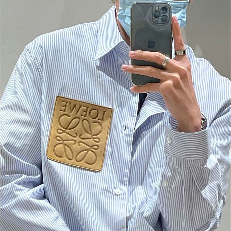 Áo Sơ Mi Sọc Unisex Cổ Điển