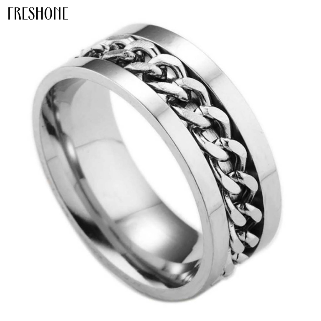 Mens thép không gỉ chuỗi turning nhẫn ngón tay nhẫn