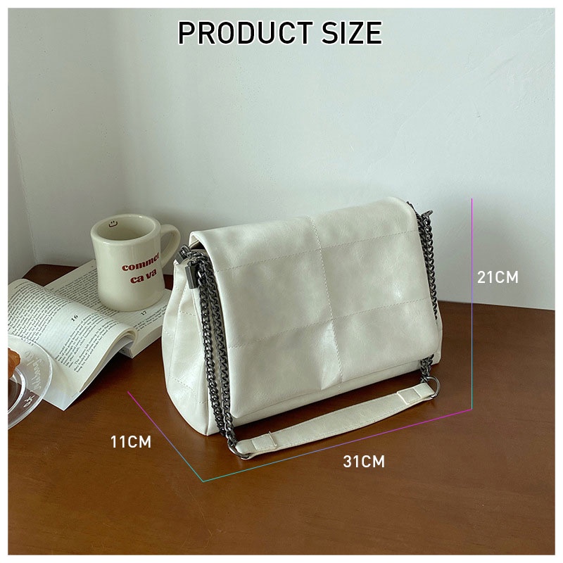 MISCHA Túi Xách Da PU Sức Chứa Lớn Màu Trơn Thời Trang Dễ Phối Đồ