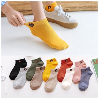 Bộ 10 đôi vớ nữ hình gấu brown đủ màu