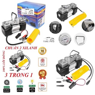 ⚡2 xilanh ⚡ bơm lốp ô tô, bơm hơi điện 12v bằng lõi đồng 2 xilanh cao cấpi tirepro