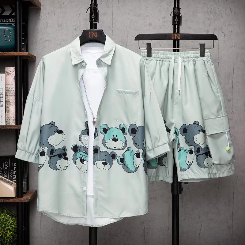 Set Áo Thun Ngắn Tay + Quần Lửng Thời Trang Cho Bé Trai