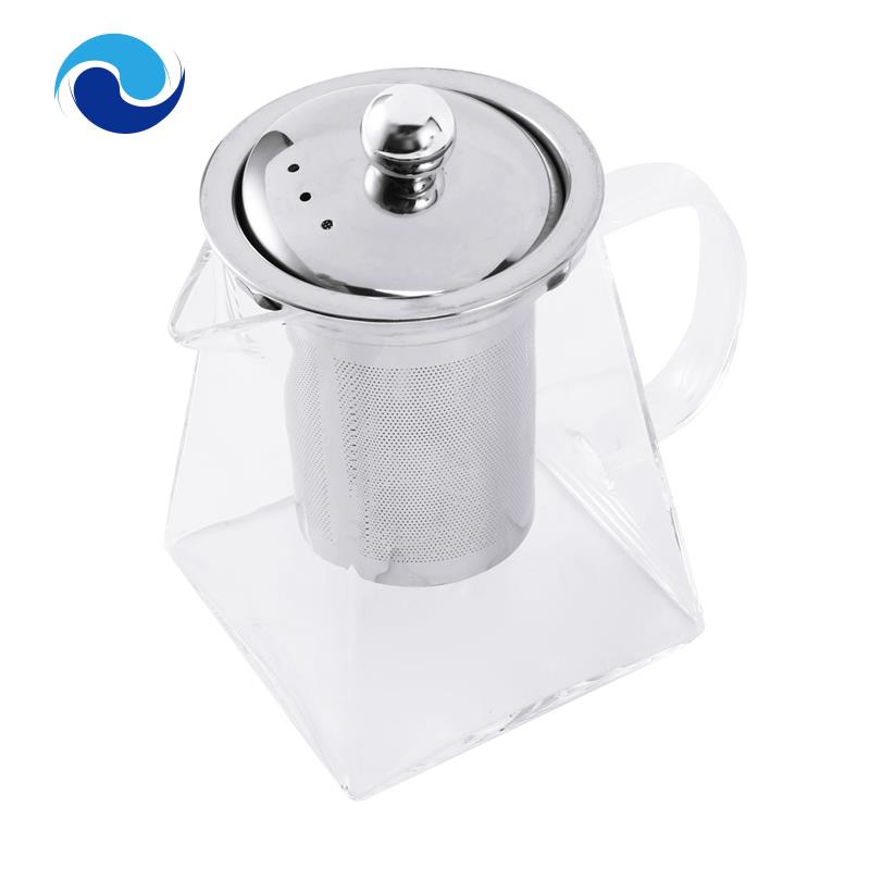 Ấm Trà Bằng Thủy Tinh Hình Vuông Dung Tích 550Ml Có Đồ Lọc Tiện Dụng