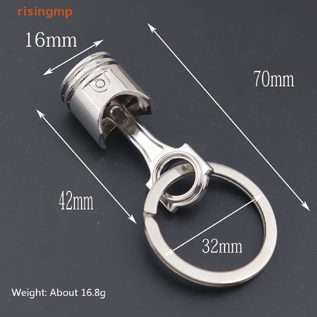 Móc Khóa Màu Bạc Đánh Bóng Phong Cách Piston Cho Mô Hình Xe Hơi