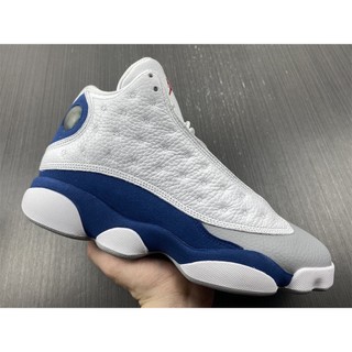 Giày Bóng Rổ Air Jordan 13 Màu Trắng / Đỏ Lửa Xanh Dương Nhạt Kiểu Dáng Thể Thao
