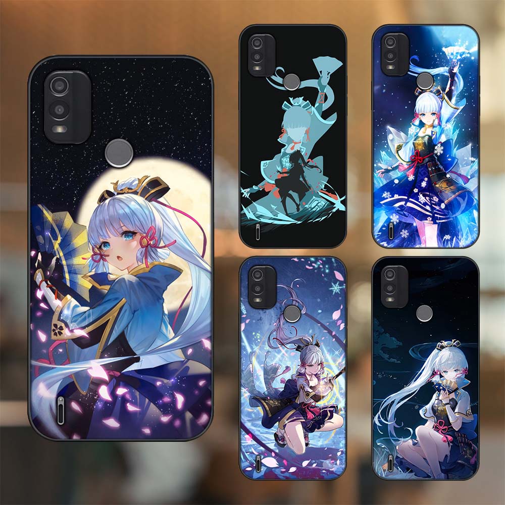 Ốp lưng Nokia C21 Plus viền đen in hình Ayaka Genshin Impact