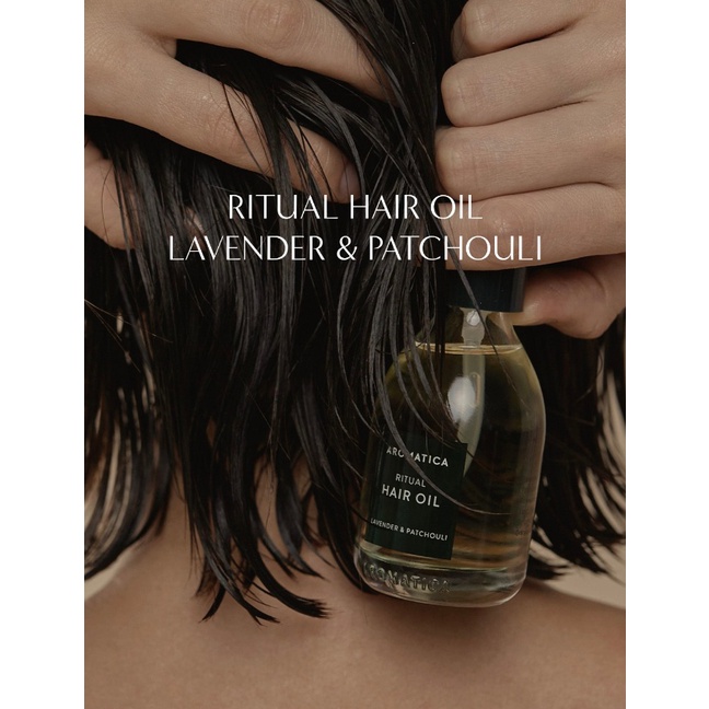 Oil dưỡng tóc không silicon AROMATICA RITUAL HAIR OIL LAVENDER & PATCHOULI
