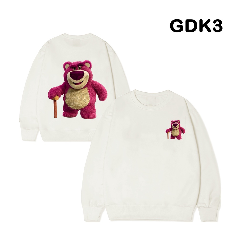 Áo Sweater Gấu Dâu LOTSO 02, dáng rộng, chất nỉ bông Hàn, nam nữ đều mặc được (Unisex) | BigBuy360 - bigbuy360.vn