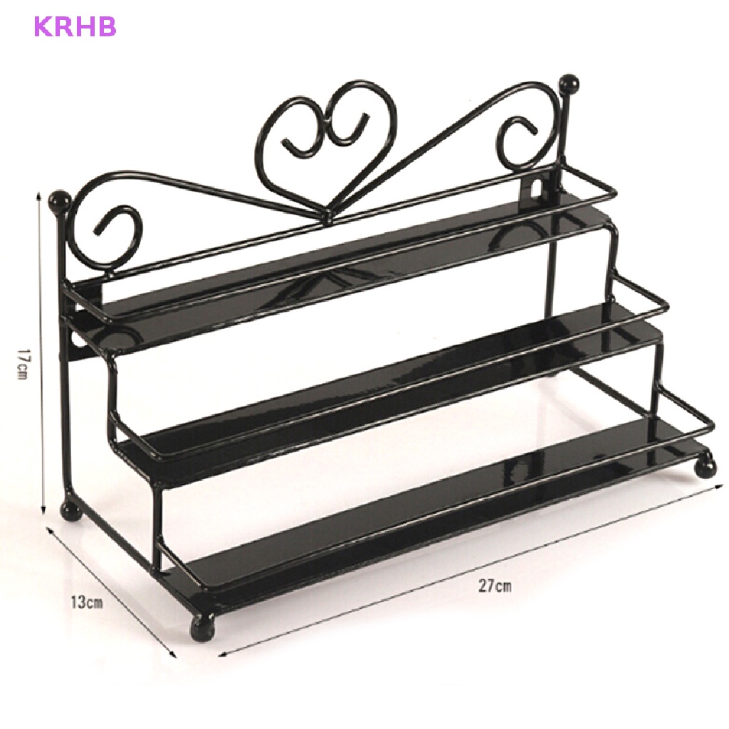 Giá Kim Loại Trưng Bày Lọ Sơn Móng Tay 3 Tầng Hình Trái Tim Mới