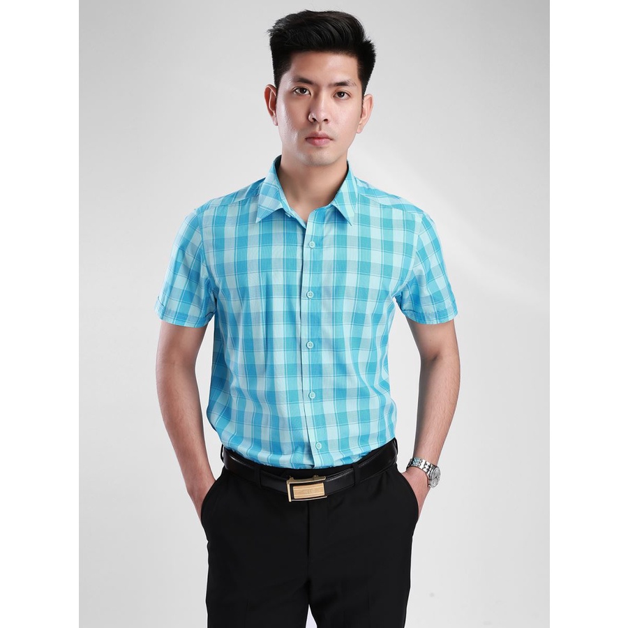 Áo sơ mi tay ngắn nam Aristino slim chất liệu modal mềm nhẹ ASS032S8