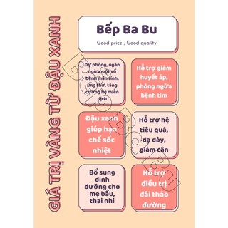 (Bột/Nguyên hạt) đậu xanh quê Bếp Ba Bu