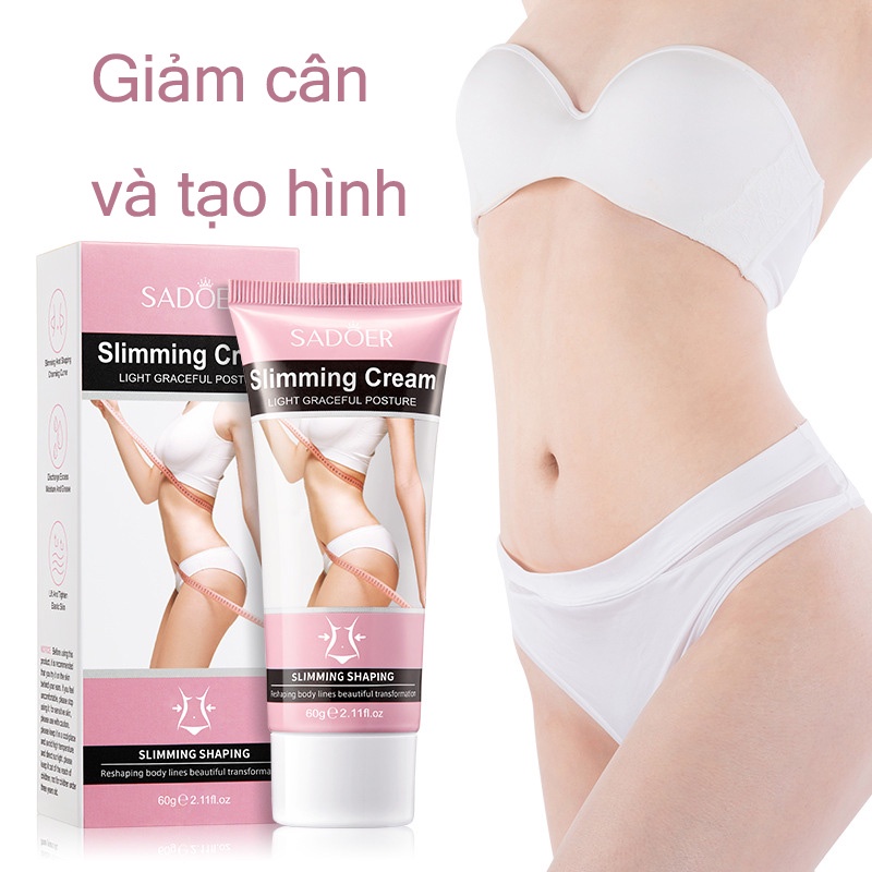 🦋giảm giá🦋Kem giảm cân SADOER slimming cream light graceful posture 60g Gầy bắp chân, bụng, giảm cân toàn thân, cải thiện làn da lỏng lẻo.