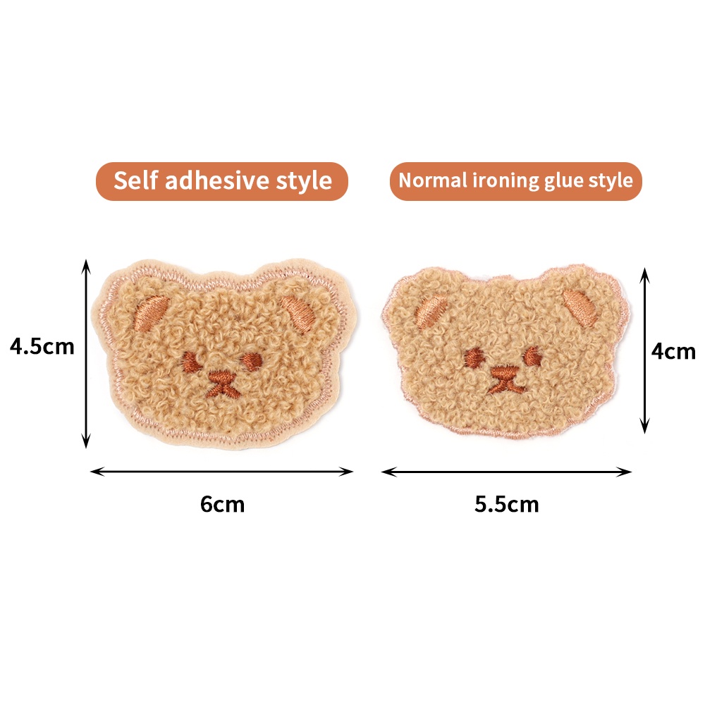 1 Miếng Dán Vải Lông Chất Lượng Cao Hình Gấu Cún Dễ Thương Dùng Trang Trí Quần Áo DIY