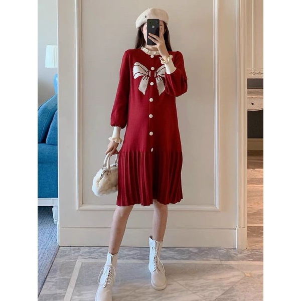 Váy bầu len thu đông