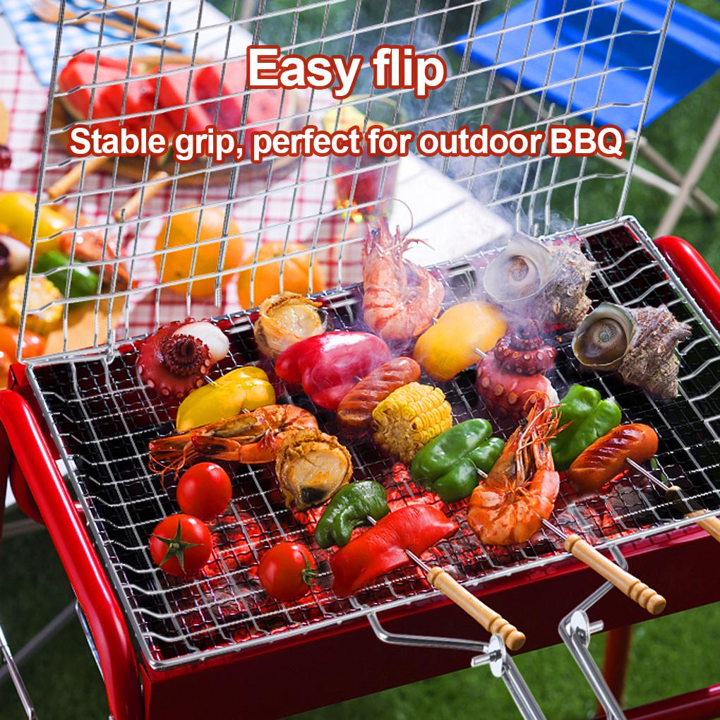 Vỉ Nướng BBQ Có Tay Cầm Có Thể Gấp Gọn Kèm Cọ Tiện Dụng