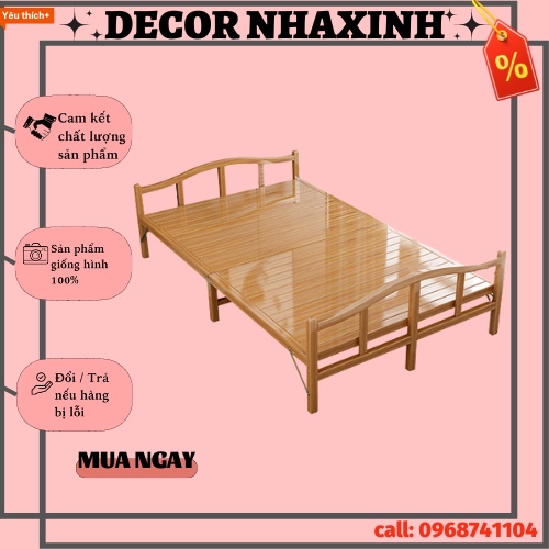 (SIÊU PHẨM) Giường Tre Thông Minh, Giường Ngủ Gấp Gọn Chất Liệu 100% Tre Tự Nhiên...KT:80,100,1m2,1m5x1m9