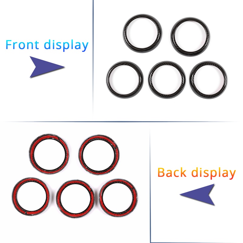 Set 5 Miếng Dán Trang Trí Lỗ Thông Gió Bằng Sợi Carbon Cho Mercedes Benz a B CLA GLA Class W176 W246