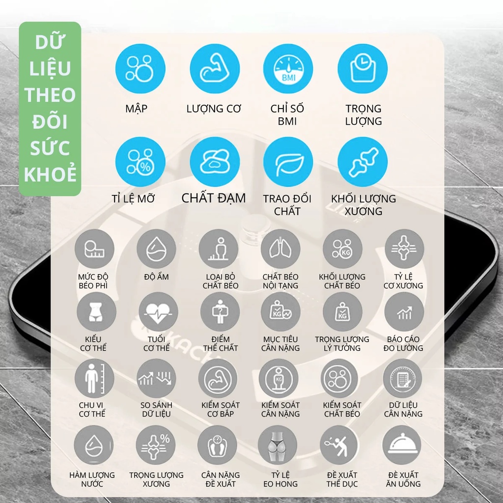 Cân thông minh phân tích các chỉ số cơ thể Kachi MK223 - Airbike Việt Nam phân phối chính hãng