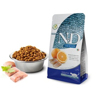 Hạt khô n&d ocean vị cá trích, bí đỏ & cam cho mèo 1.5kg