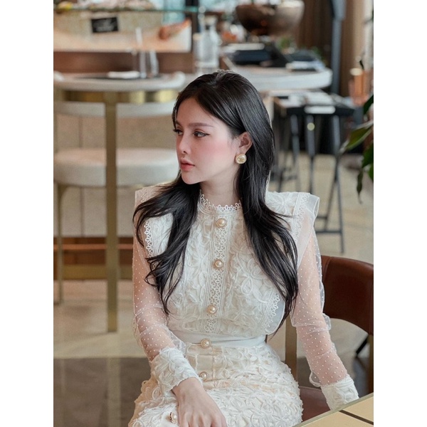 Váy ren trắng body hot hit thiết kế cao cấp