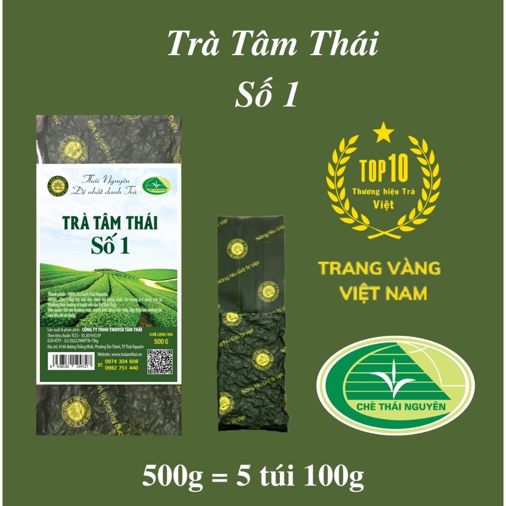 Trà Thái Nguyên 5 gói 100g Trà Nõn Tân Cương Trà Tâm Thái Số 1 Chè Thái Nguyên Trà Móc Câu Đặc Biệt