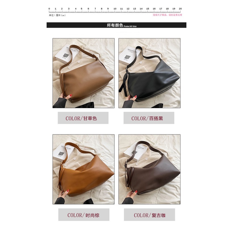 Túi Đeo JASMIN NOIR Chéo Da PU Hình Gối Đính Tua Rua Thời Trang Cho Nữ