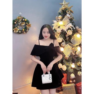 ĐÂM HAI DÂY TRỄ VAI NHUNG ĐÍNH HOA BIGSIZE